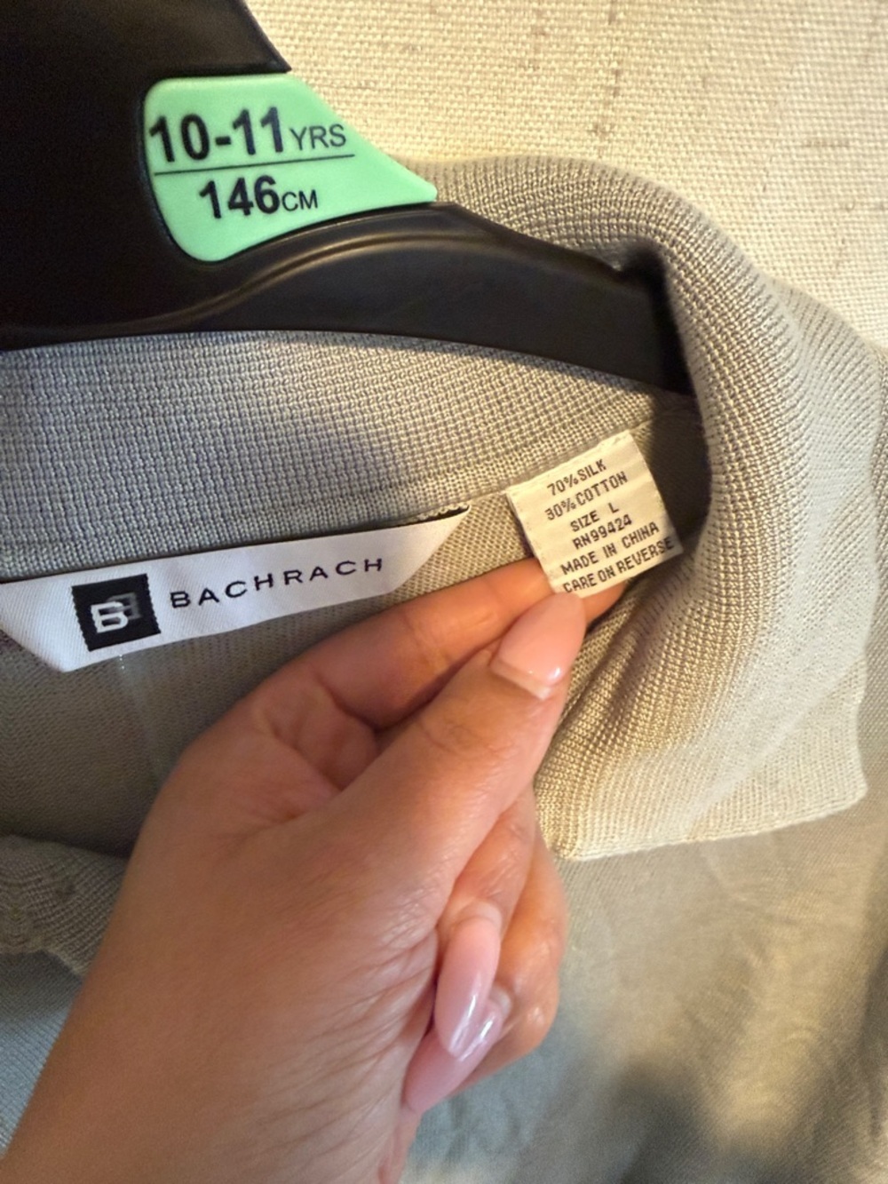 Bachrach Men's Gray Short-Sleeve Polo - Picture 2 of 2